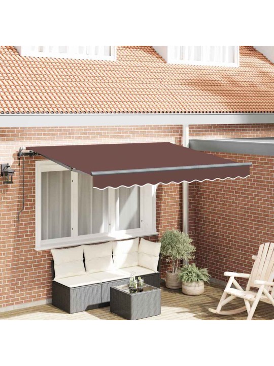 Sissetõmmatav varikatus pruun 350 x 200 cm