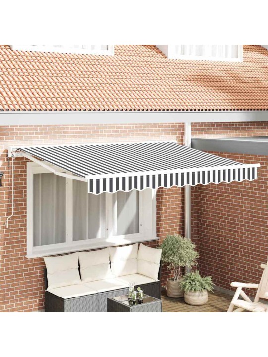 Sissetõmmatav varikatus anthracite ja valge 350x200 cm kangas