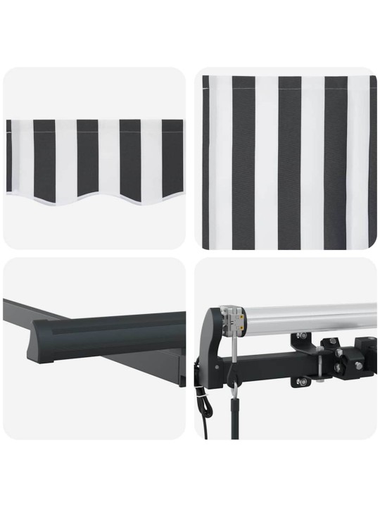 Sissetõmmatav varikatus anthracite, valge 350 x 200 cm