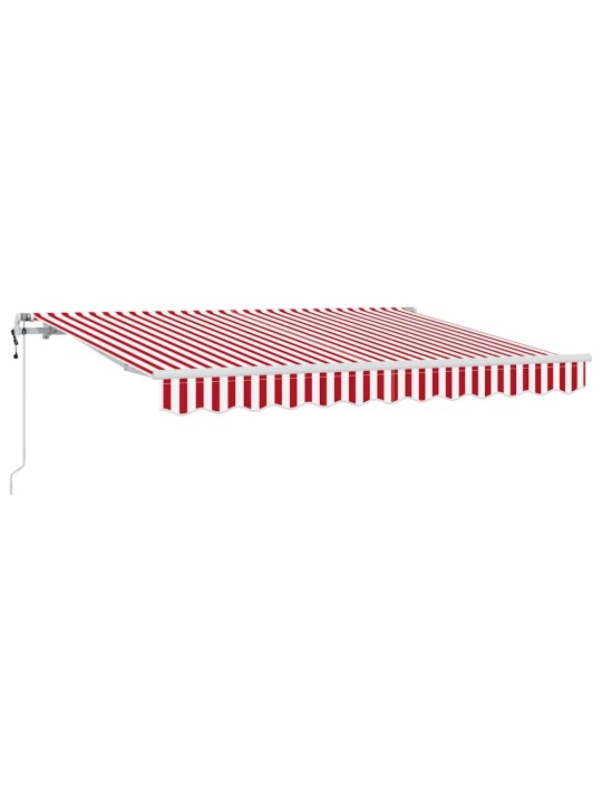 Sissetõmmatav varikatus punane, valge 350 x 200 cm