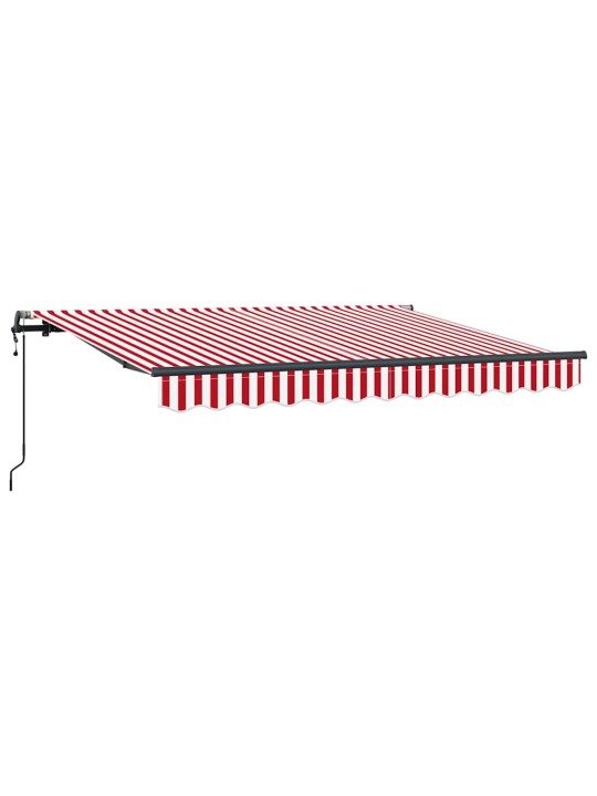 Sissetõmmatav varikatus punane, valge 350 x 200 cm