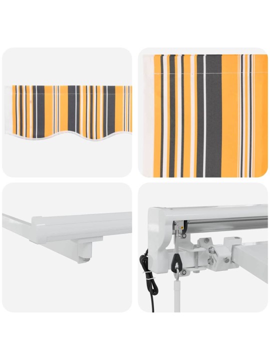 Sissetõmmatav varikatus mitmevärviline triip 350x200 cm