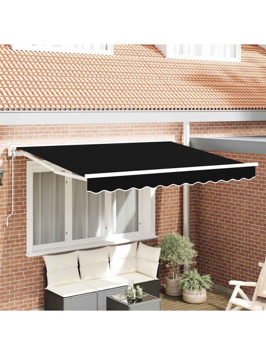 Sissetõmmatav varikatus must 350x200 cm kangas