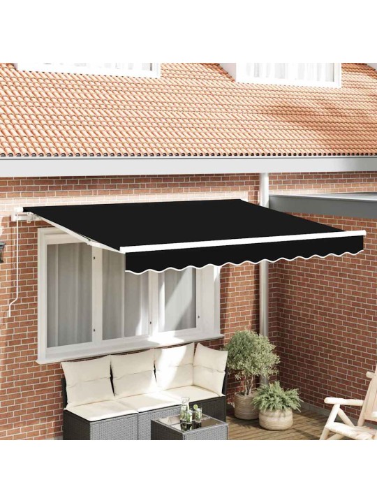Sissetõmmatav varikatus must 350 x 200 cm