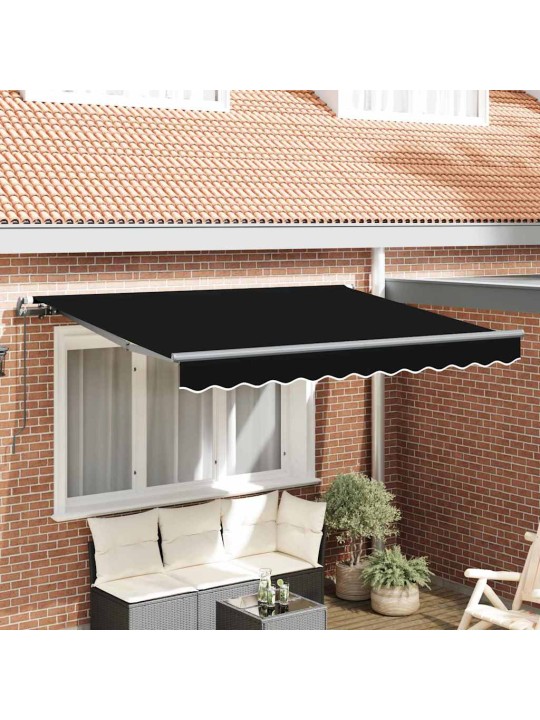 Sissetõmmatav varikatus must 350 x 200 cm