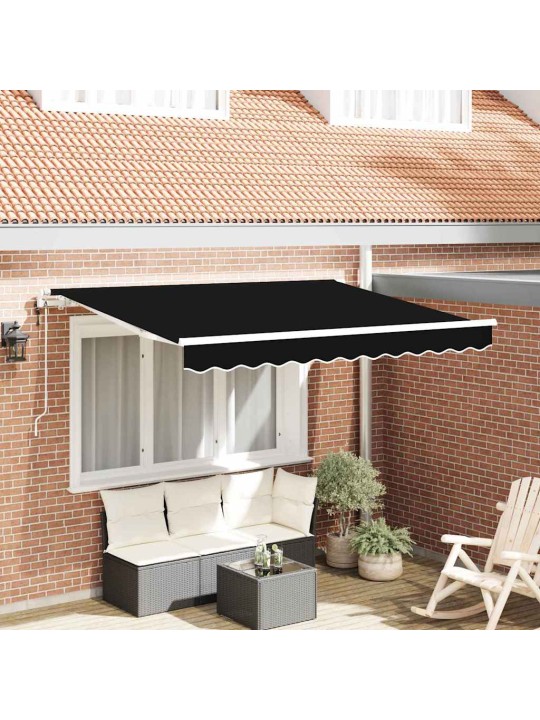 Sissetõmmatav varikatus must 350 x 200 cm
