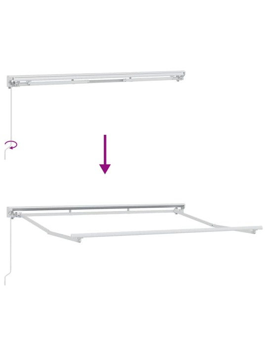 Sissetõmmatav varikatus valge 350x200 cm kangas