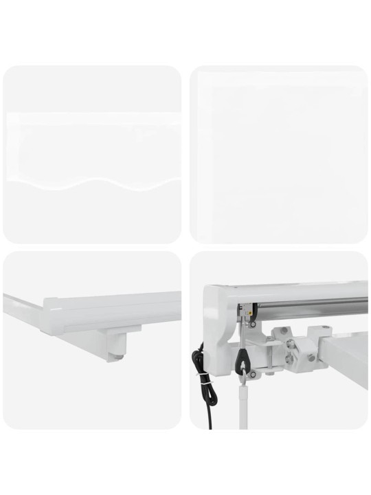 Sissetõmmatav varikatus valge 350x200 cm kangas