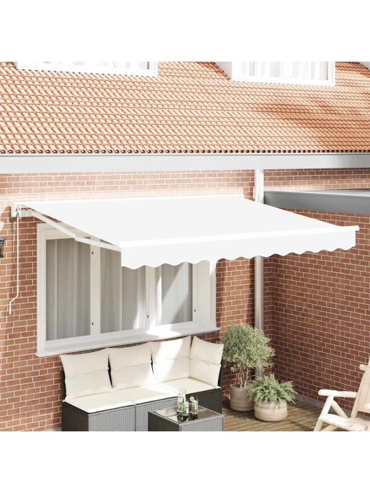 Sissetõmmatav varikatus valge 350x200 cm kangas