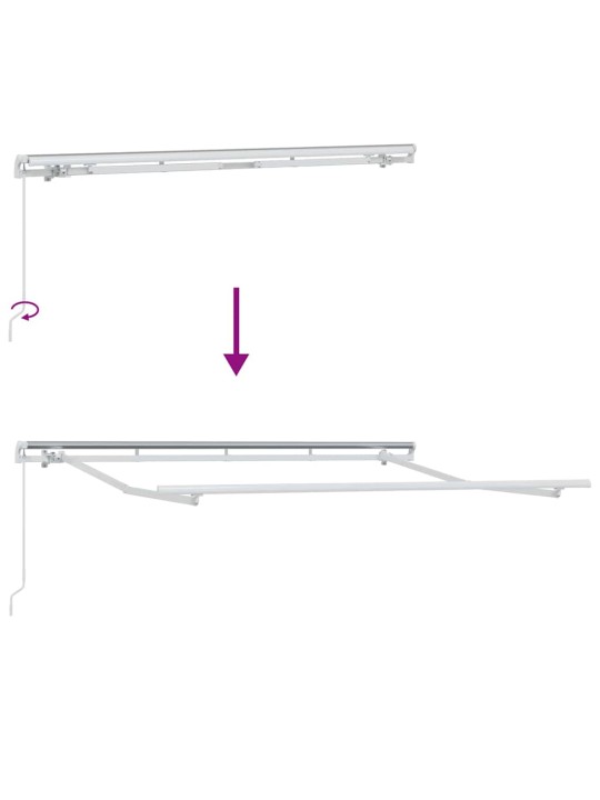 Sissetõmmatav varikatus valge 350 x 200 cm
