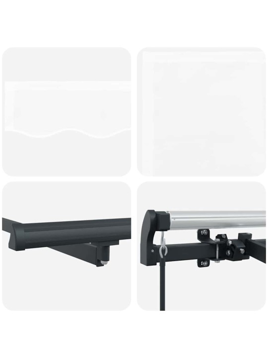 Sissetõmmatav varikatus valge 350 x 200 cm