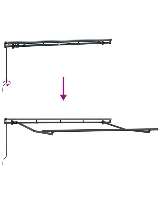 Sissetõmmatav varikatus valge 350 x 200 cm