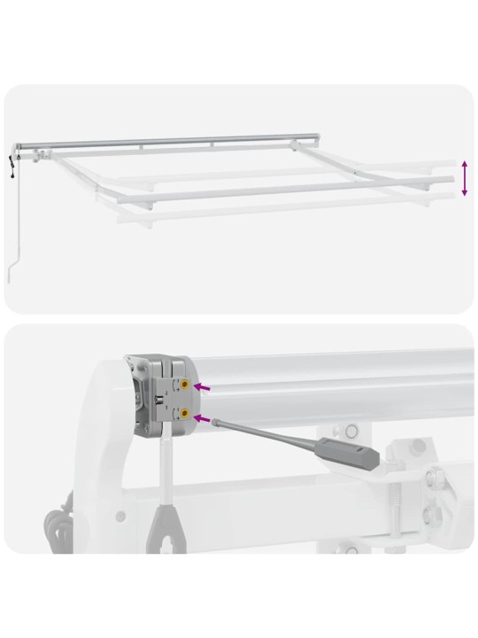 Sissetõmmatav varikatus valge 350 x 200 cm