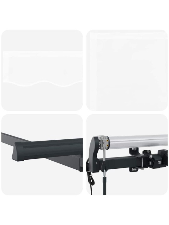 Sissetõmmatav varikatus valge 350 x 200 cm