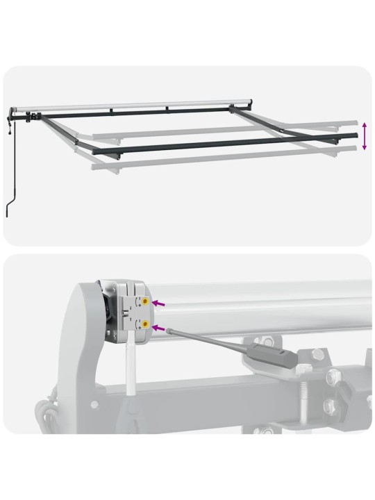 Sissetõmmatav varikatus valge 350 x 200 cm