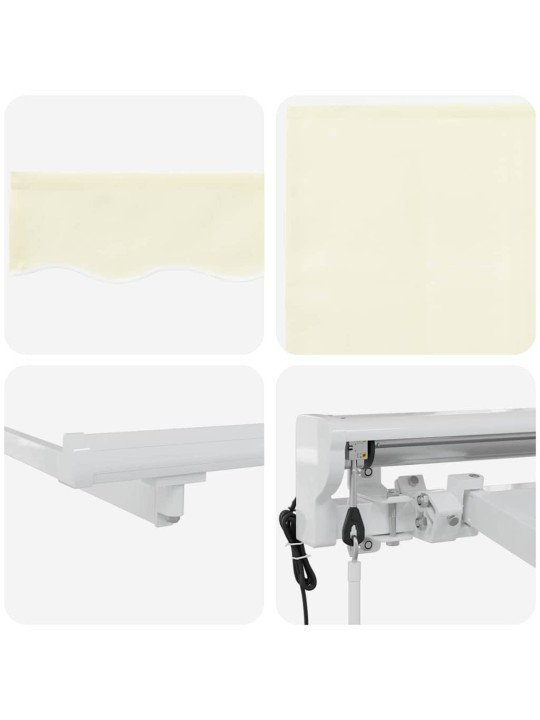 Elektriline lükandvarikatus kreem ja valge 400 x 200 cm