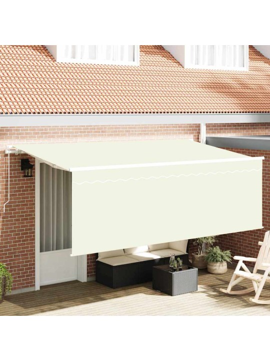 Sissetõmmatav varikatus kreemjas ja valge 400 x 200 cm