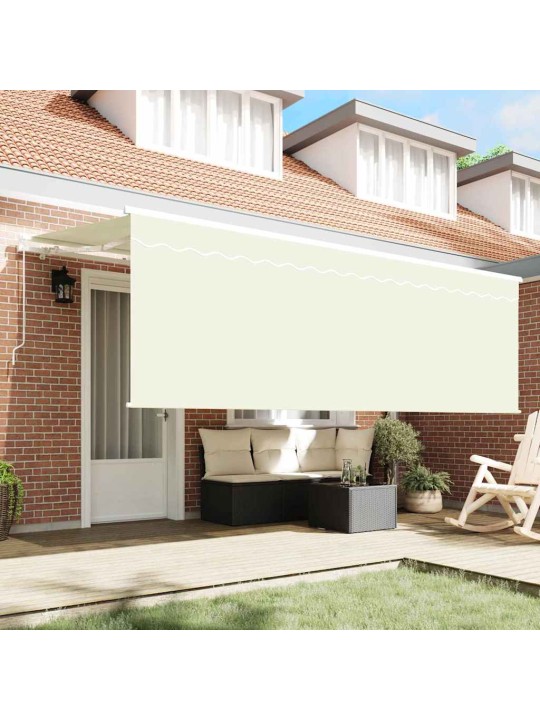 Sissetõmmatav varikatus kreemjas ja valge 400 x 200 cm