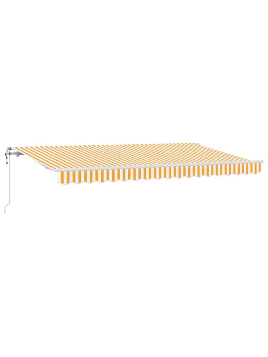 Sissetõmmatav varikatus kollane, valge 400 x 200 cm