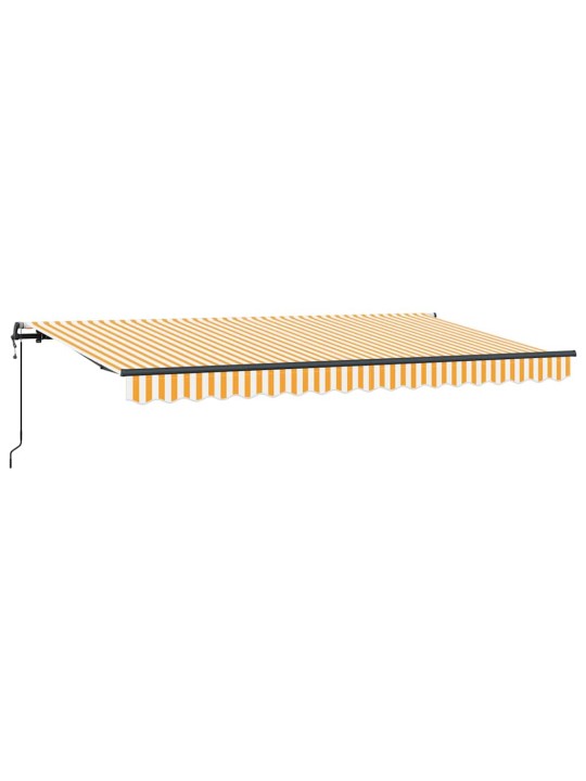 Sissetõmmatav varikatus kollane, valge 400 x 200 cm