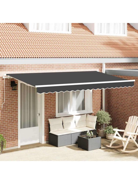 Sissetõmmatav varikatus antratsiit 400 x 200 cm