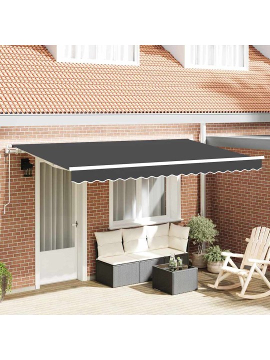 Sissetõmmatav varikatus antratsiit 400 x 200 cm
