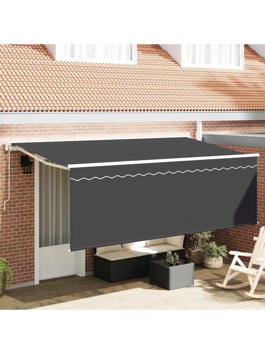 Sissetõmmatav varikatus antratsiit 400 x 200 cm kangas