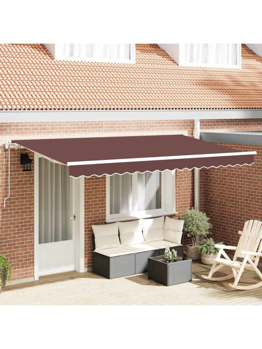 Sissetõmmatav varikatus pruun 400 x 200 cm