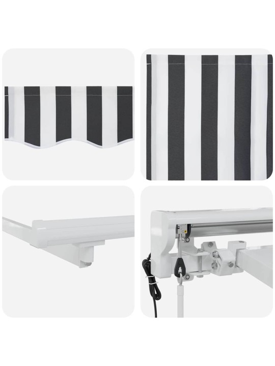 Sissetõmmatav varikatus anthracite ja valge 400x200 cm kangas