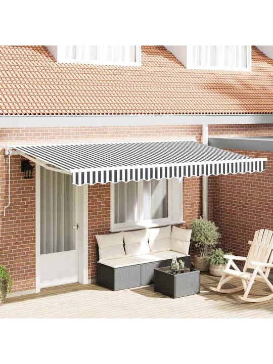 Sissetõmmatav varikatus anthracite ja valge 400x200 cm kangas