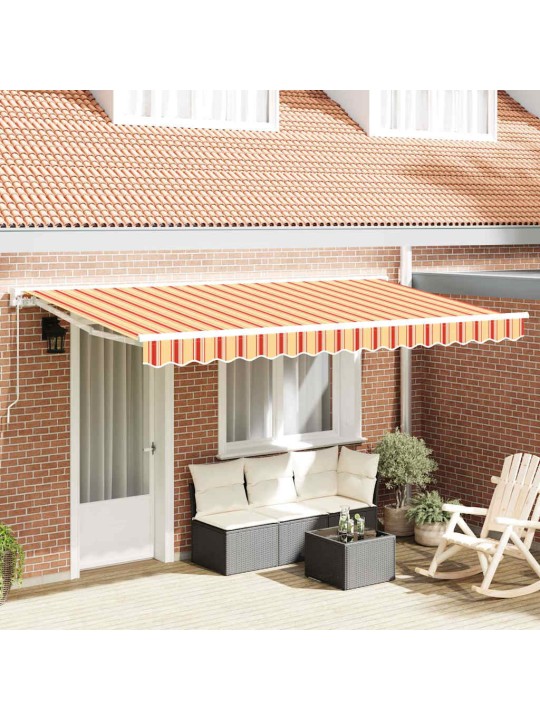 Sissetõmmatav varikatus mitmevärviline triip 400x200 cm