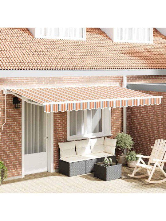 Sissetõmmatav varikatus mitmevärviline triip 400x200 cm