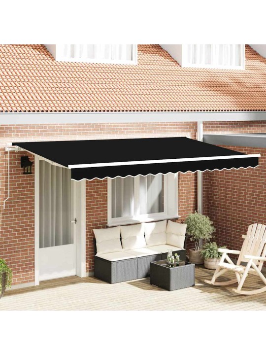 Sissetõmmatav varikatus must 400 x 200 cm