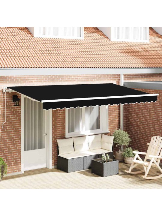 Sissetõmmatav varikatus must 400 x 200 cm