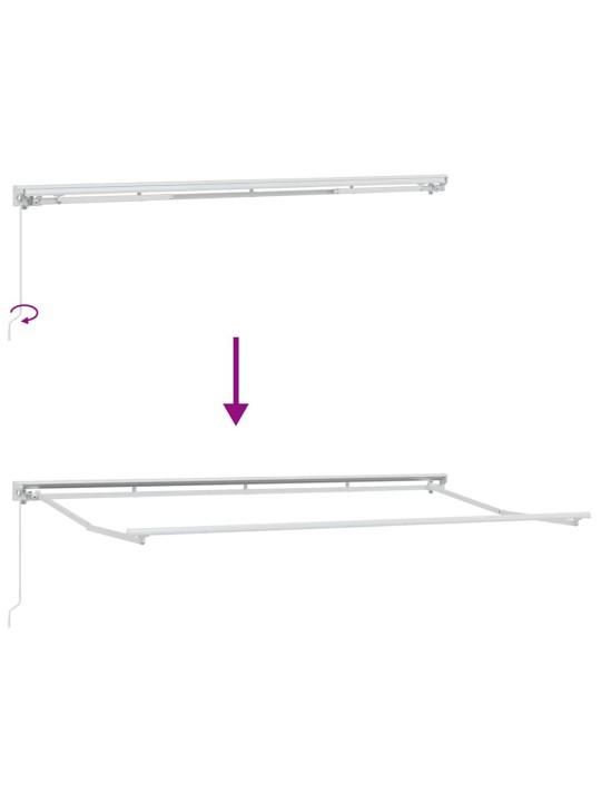 Sissetõmmatav varikatus valge 400x200 cm kangas