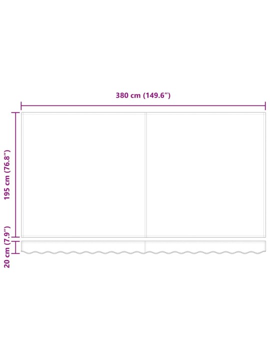 Sissetõmmatav varikatus valge 400x200 cm kangas