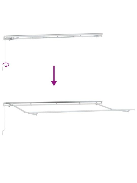 Sissetõmmatav varikatus valge 400 x 200 cm