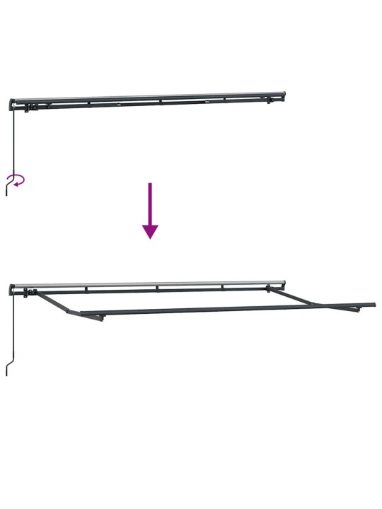 Sissetõmmatav varikatus valge 400 x 200 cm