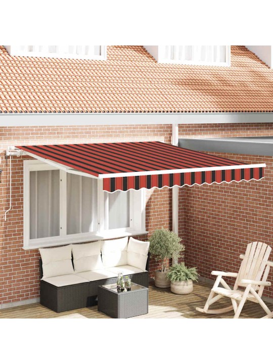 Sissetõmmatav varikatus 300 x 250 cm oranž ja pruun
