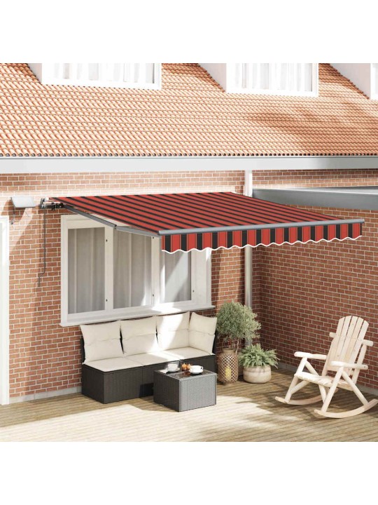 Sissetõmmatav varikatus oranž ja pruun 300 x 250 cm kangas