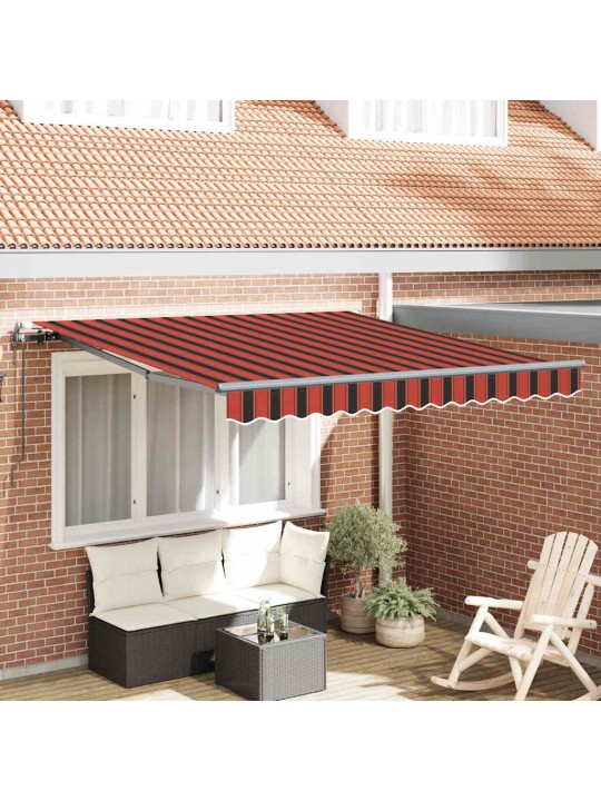 Sissetõmmatav varikatus oranž ja pruun 300 x 250 cm kangas
