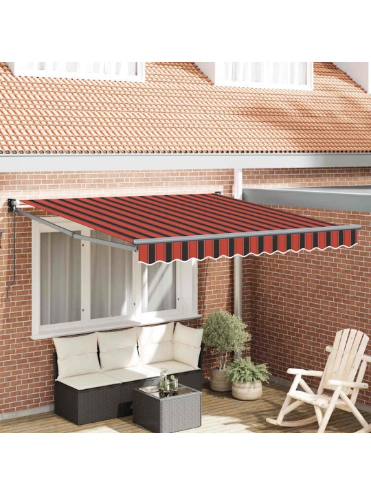 Sissetõmmatav varikatus striped oranž, pruun 300 x 250 cm