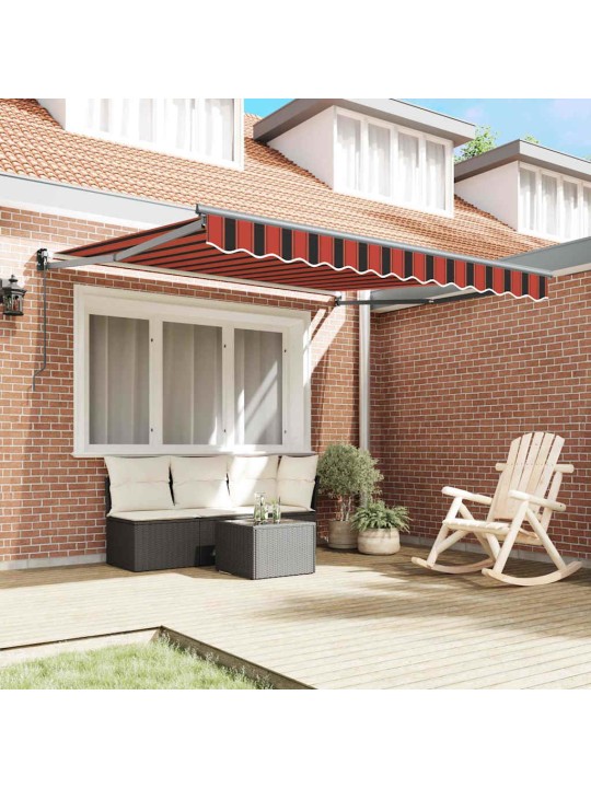 Sissetõmmatav varikatus striped oranž, pruun 300 x 250 cm