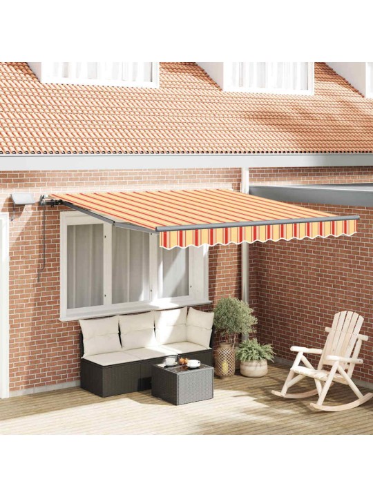 Sissetõmmatav varikatus kollane ja oranž 300 x 250 cm kangas