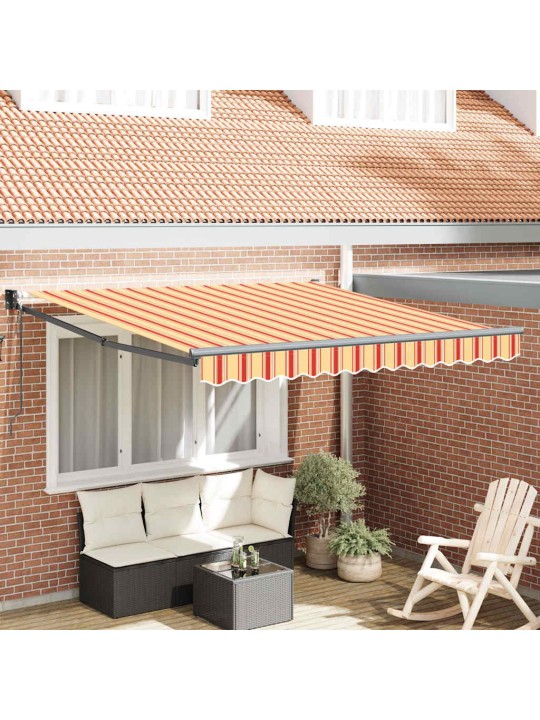 Sissetõmmatav varikatus striped kollane, oranž 300 x 250 cm