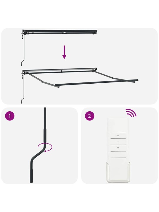 Elektriline lükandvarikatus kollane ja oranž 300x250 cm kangas