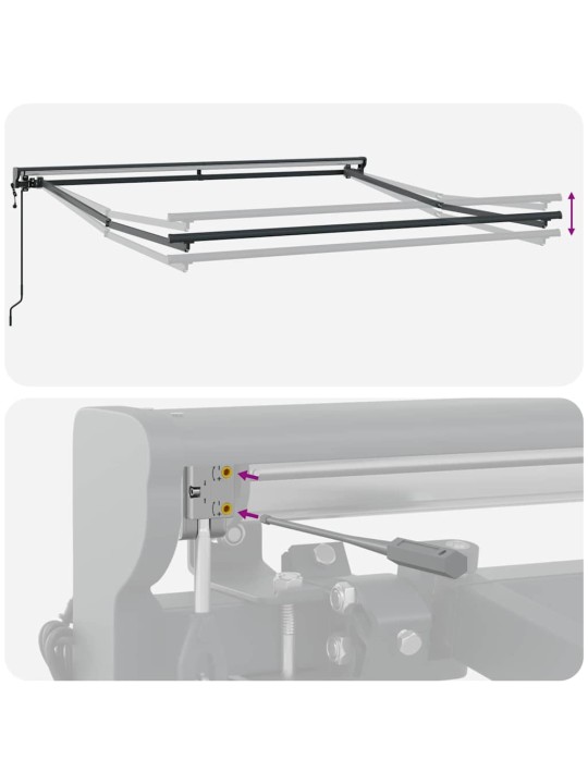 Elektriline lükandvarikatus kollane ja oranž 300x250 cm kangas