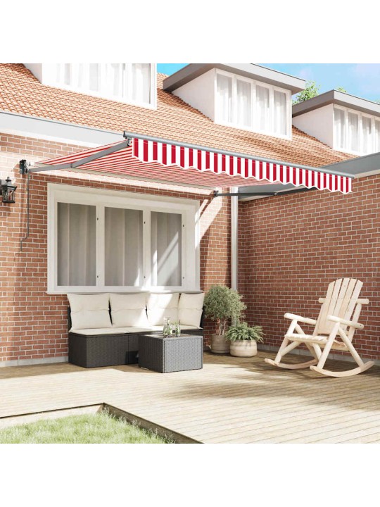 Sissetõmmatav varikatus striped punane ja valge 300 x 250 cm