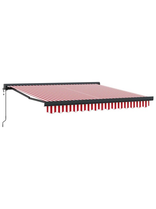 Sissetõmmatav varikatus punane ja valge 300 x 250 cm