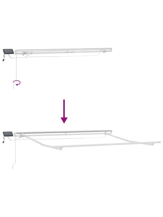 Sissetõmmatav varikatus with 300 x 250 cm mitmevärviline